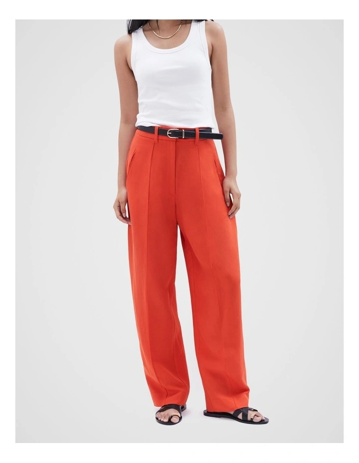 Tailored Seam Detail Pant in Orange
