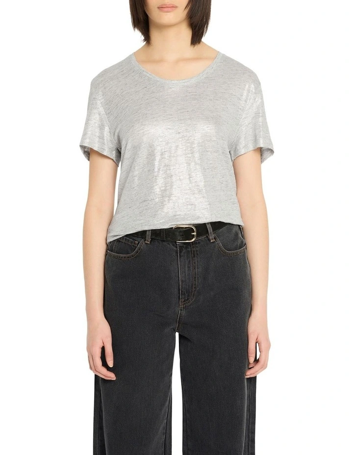Foil Synergy Top in Silver