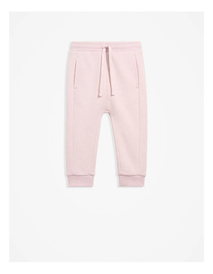 Soft Touch Track Pant in Pink Marle