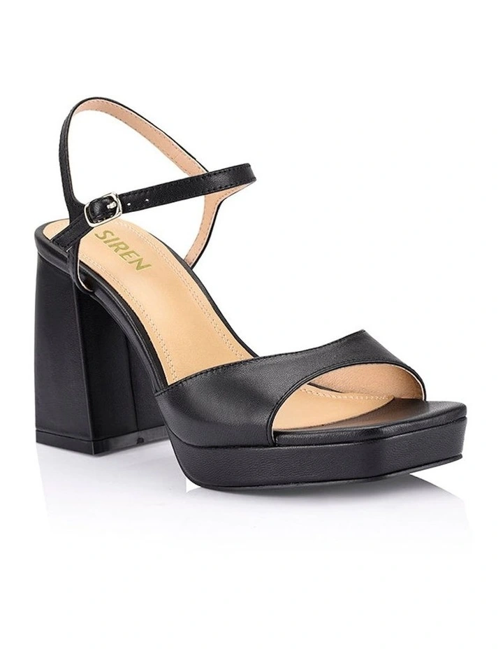 Martinez Platform Leather Heels in Black