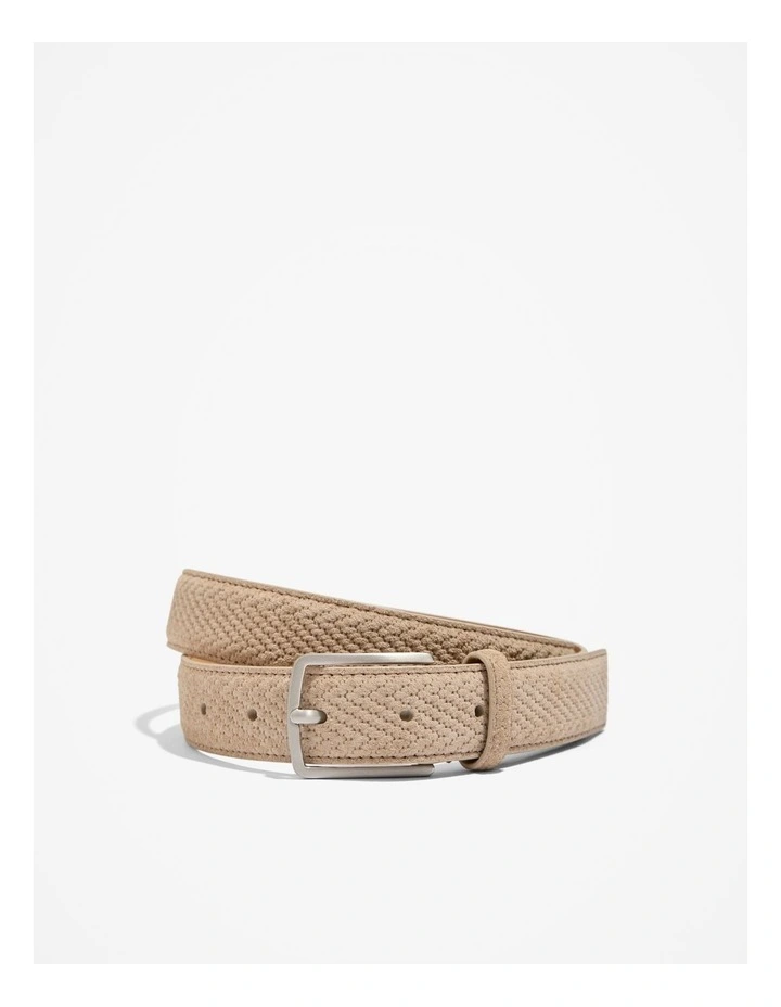 Suede Textured Belt in Stone