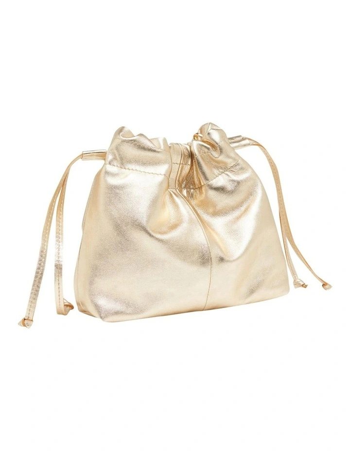 Misha Leather Purse in Metallic Gold