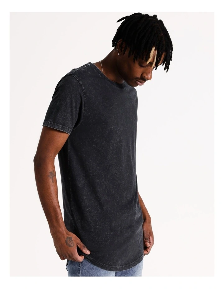 Esperance Acid Wash Tee in Charcoal