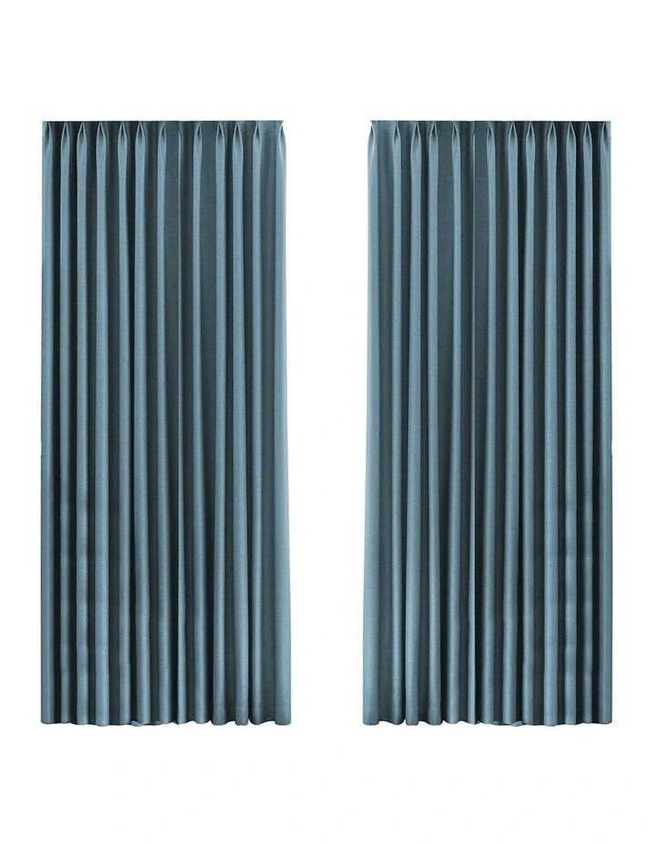 2XBlockout Chenille Blackout Draperies Curtains Eyelet Day 180x250 in Blue
