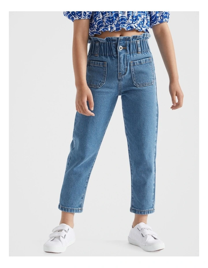 Core Paperbag Jeans in Classic Blue
