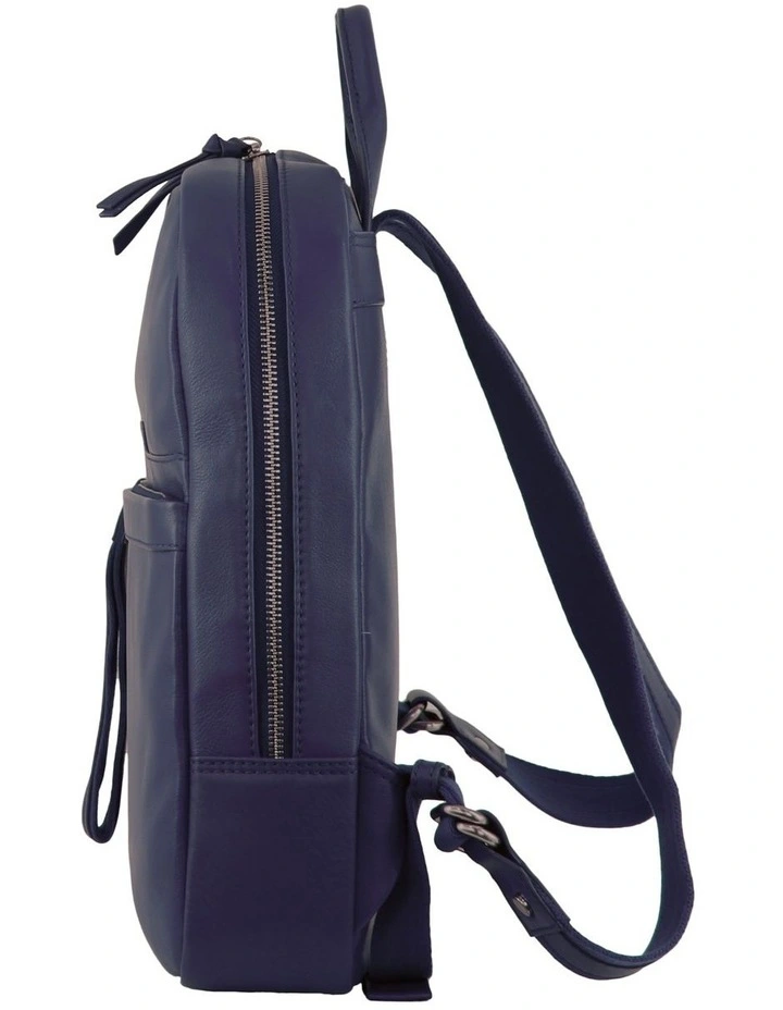 Leather Travel/Computer Backpack in Navy
