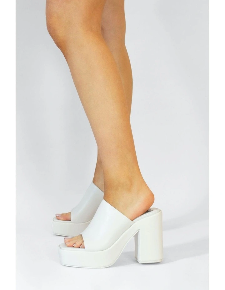 Yael Heeled Mules in White
