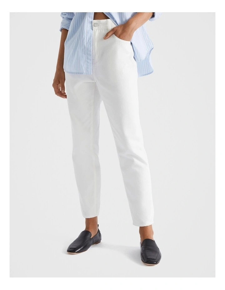 Core Cotton Slim Leg Jeans in Cream