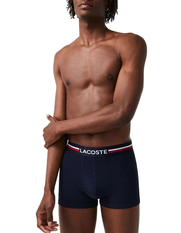 Iconic Trunks 3 Pack in Grey Marle/Navy/Red