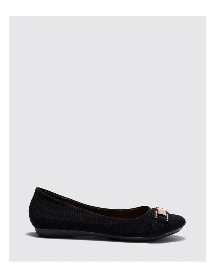 Enza Ballet Flat in Black
