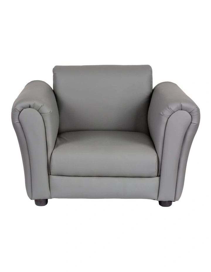 PU Leather Sofa Chair with Footstool