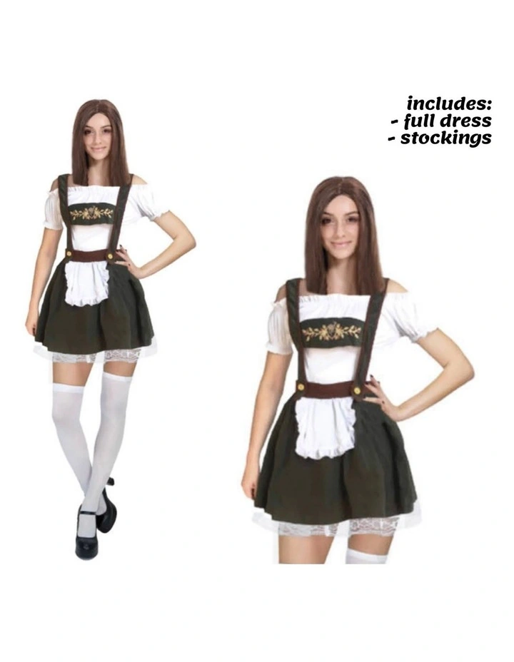 Beer Girl Bavarian Costume in Multi