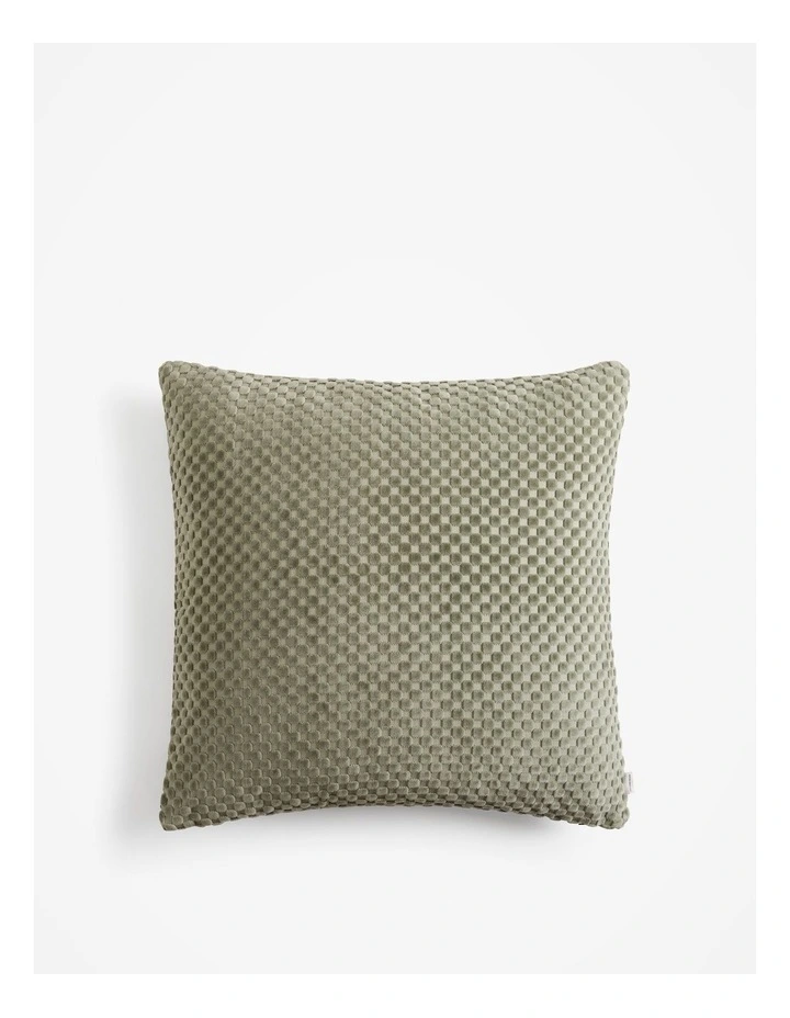 Check Velvet 55x55 Cushion in Sage