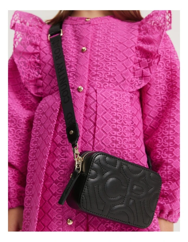 Quilted Logo Bag in Black