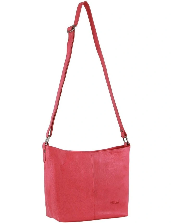 Nappa Leather Crossbody Bag in Pink