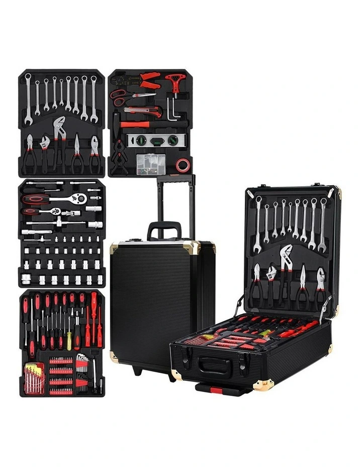 816pcs Tool Kit Trolley Case Black