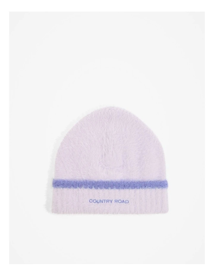 Fluffy Knit Beanie in Lilac