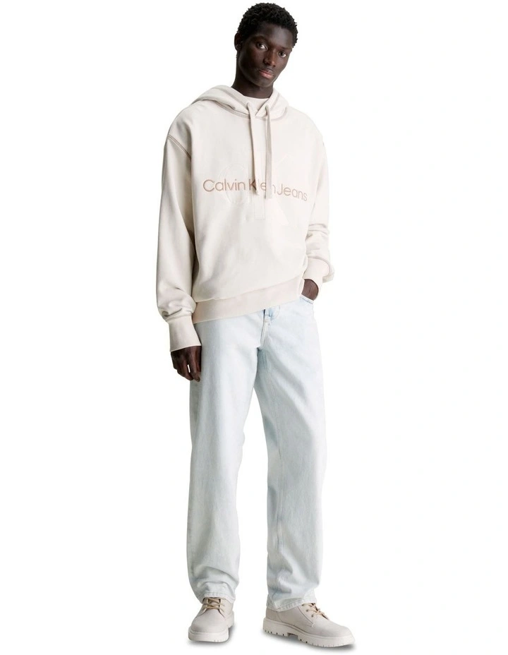 Wash Monologo Hoodie in Ivory