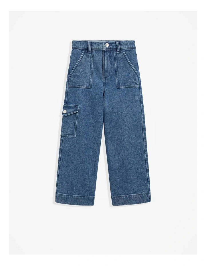 Denim Cargo Pant in Indigo