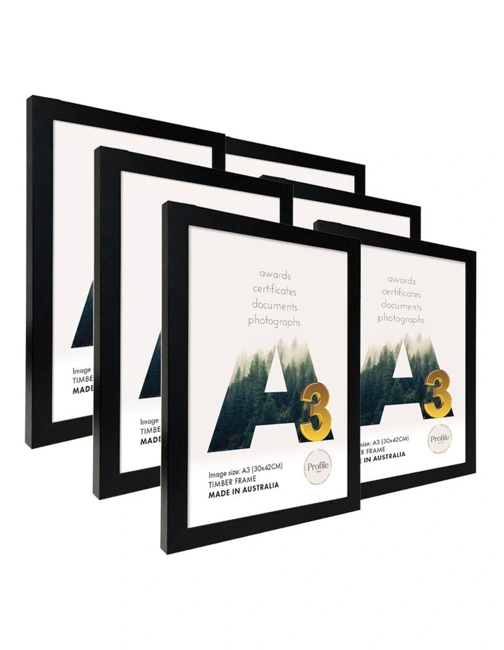 Australia Made Certificate Photo Frame A3 (6 Pack) in Black
