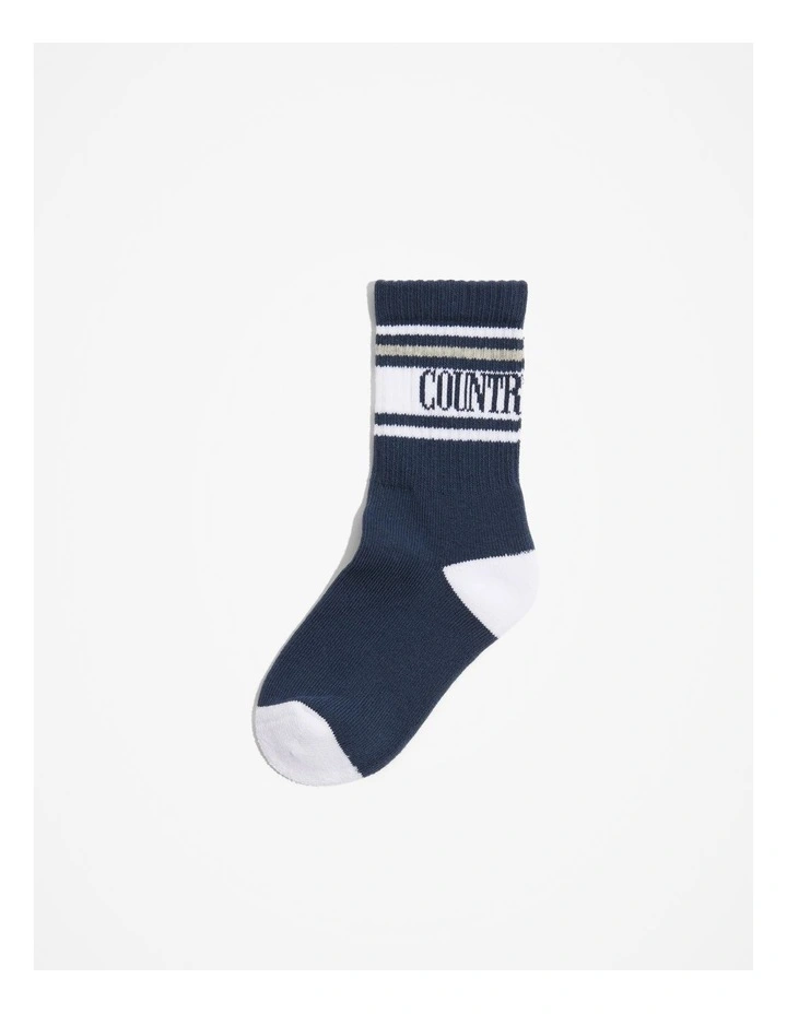 Unisex Heritage Sock in Navy