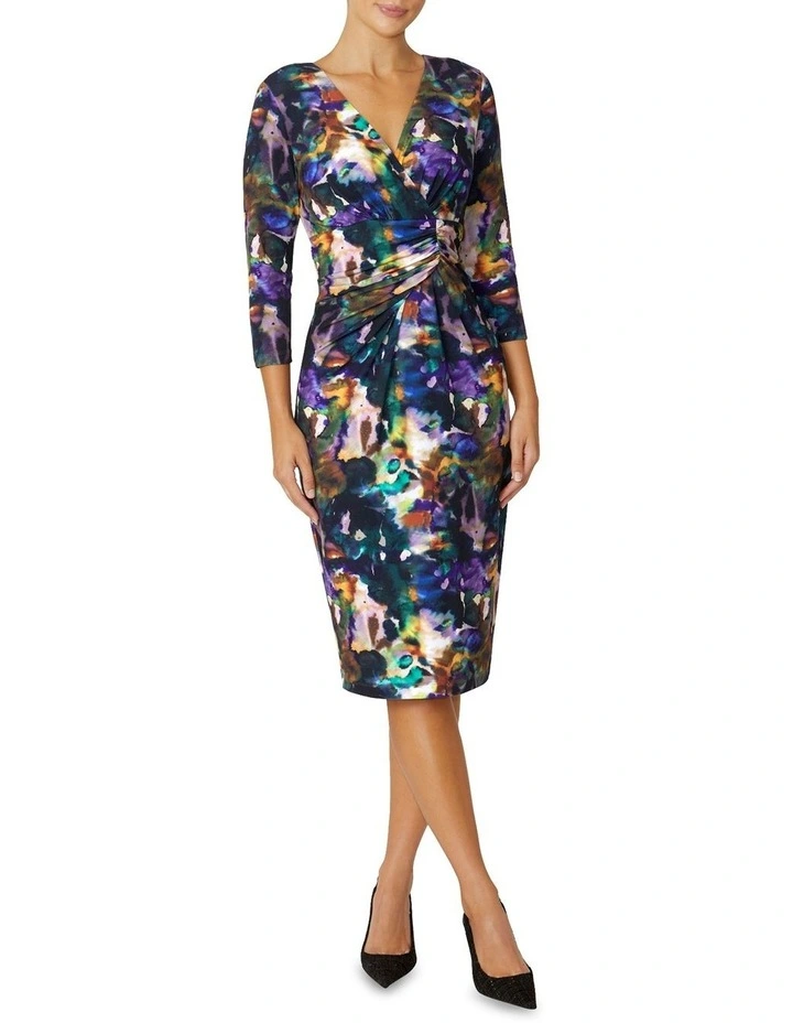 Emelynn Marble Dress in Navy Multi