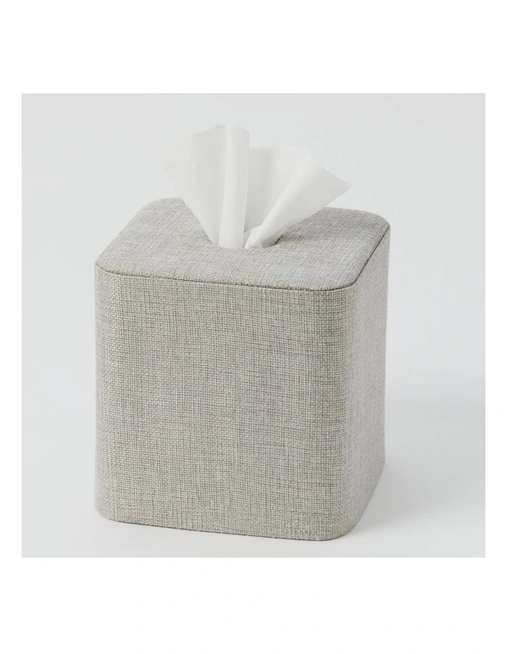 Aura Square Tissue Box Holder in Grey
