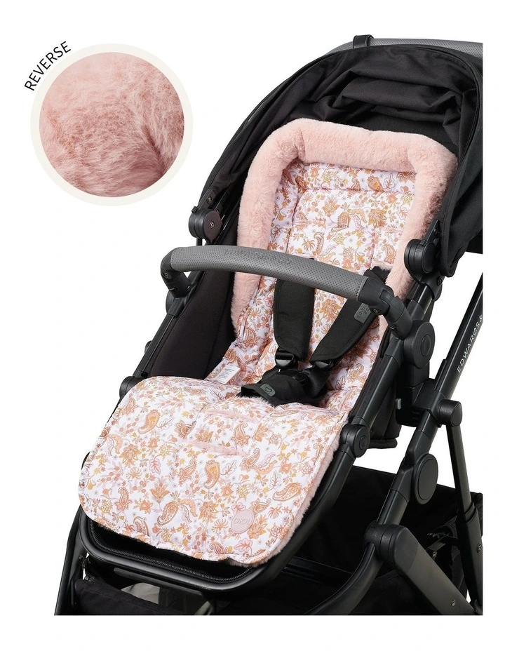 Cozy Fleece Pram Liner in Peach Pasiley