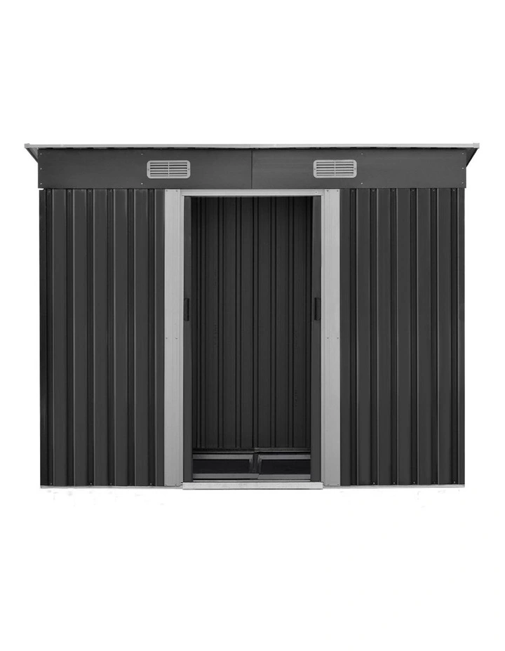 Outdoor Garden Shed 2.38x1.31M With Base Grey