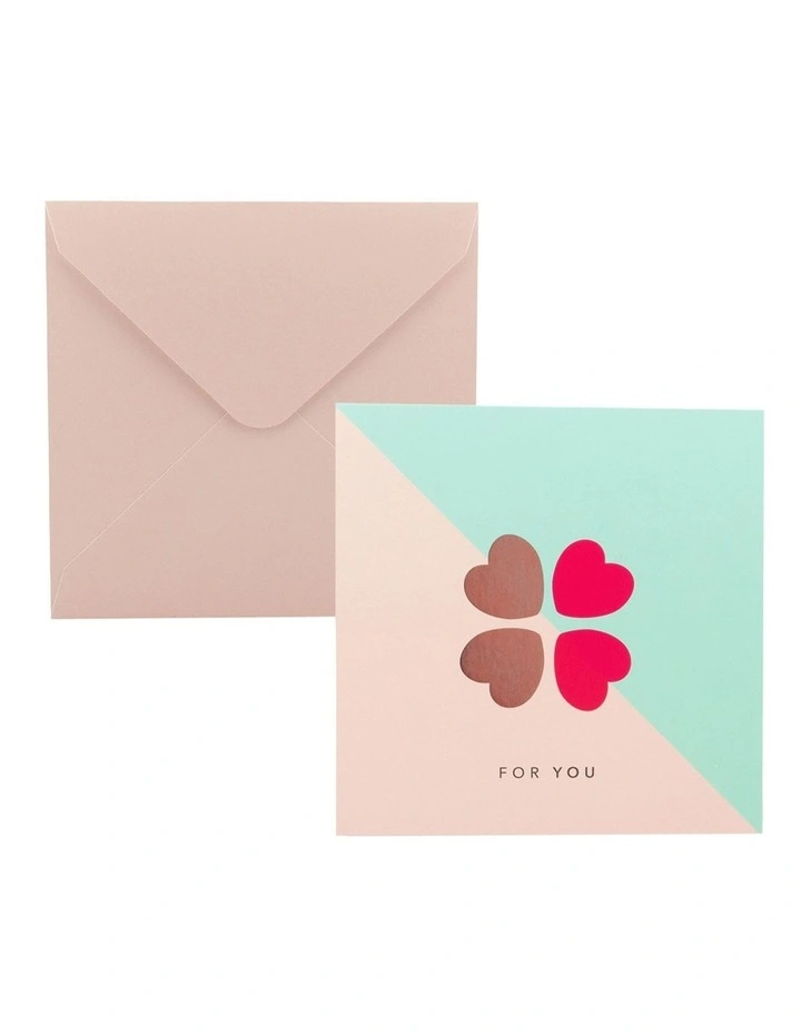 Nicki Square Greeting Cards For You Clover in Blush