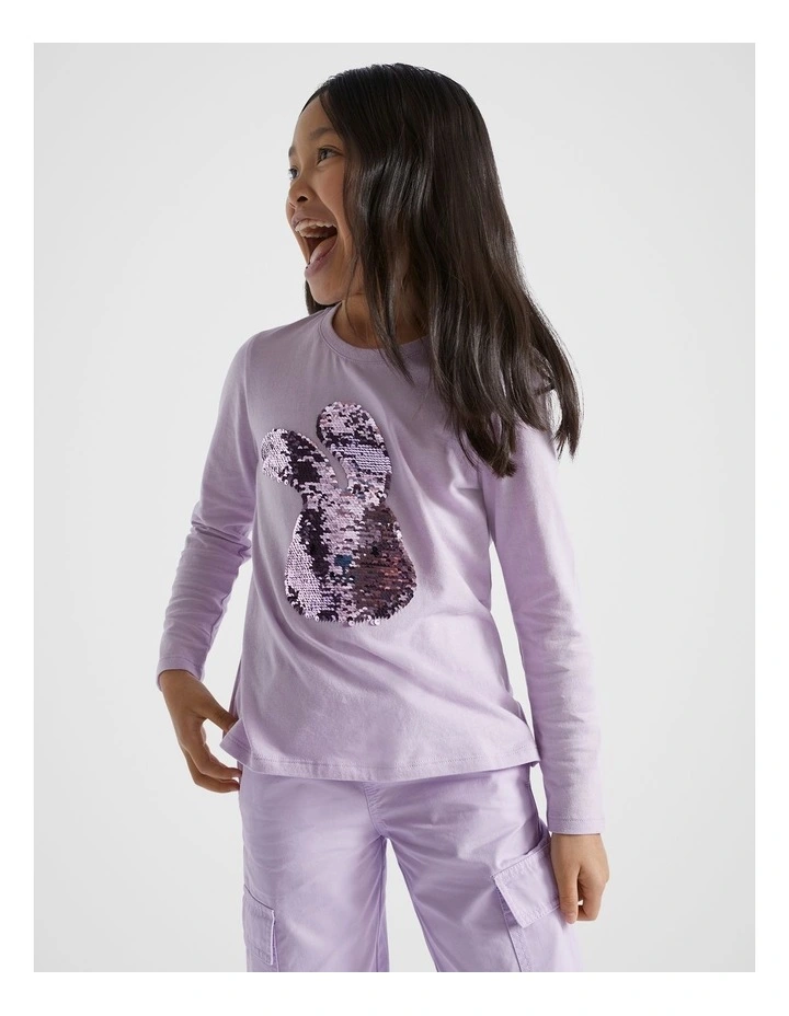 Bunny Sequin Tee in Orchid