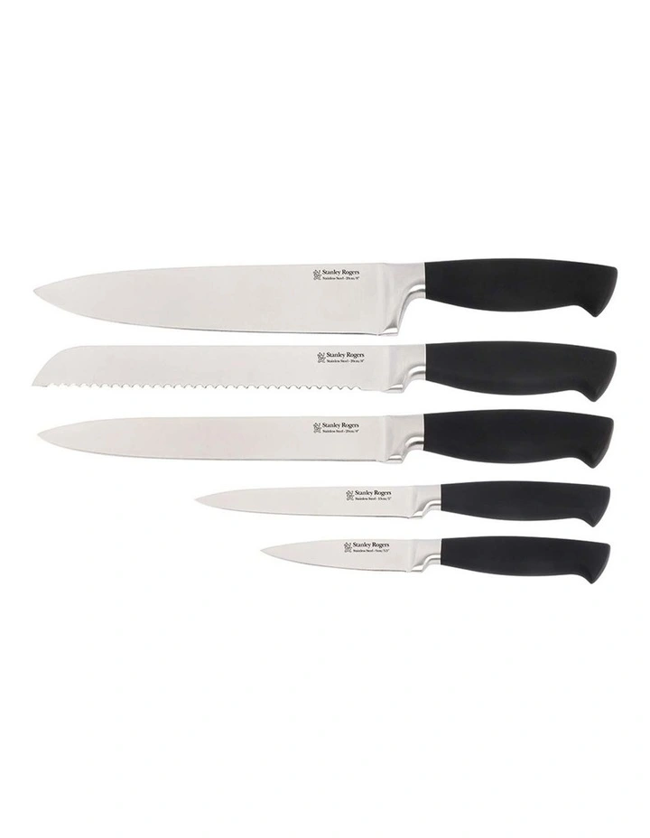Flash Knife 6 Piece Block In Matte Black