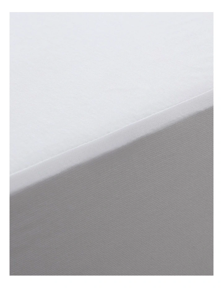 Bamboo Cotton Jersey Cot Waterproof Mattress Protector in White