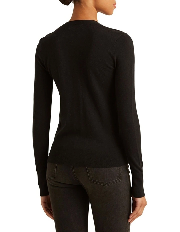 Cotton-Blend Cardigan in Black