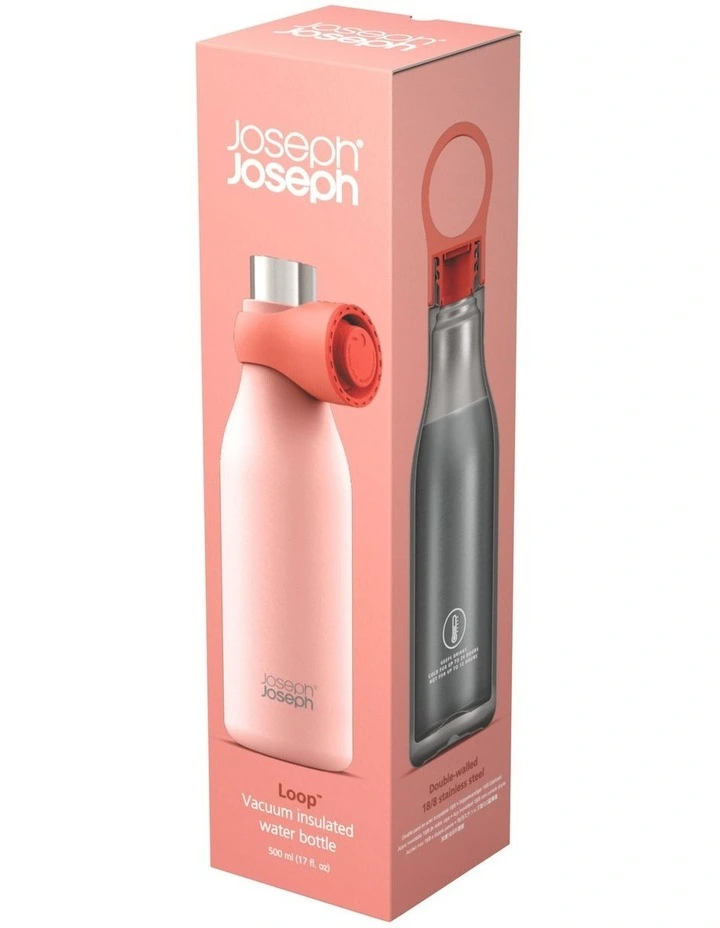 Loop Water Bottle 500ml in Coral