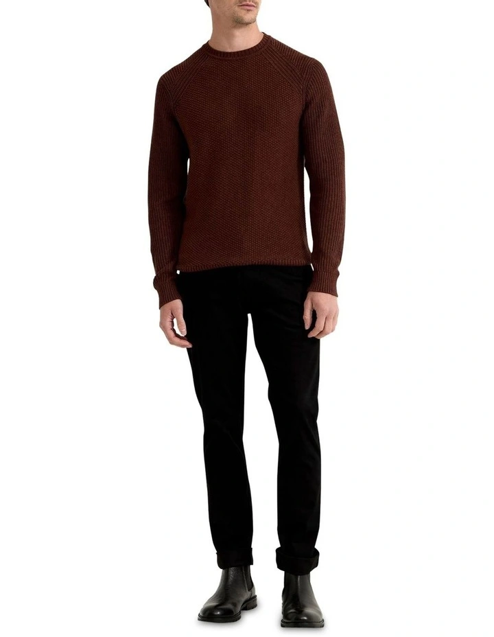 Bruno Cotton Crew Neck Pullover in Toffee