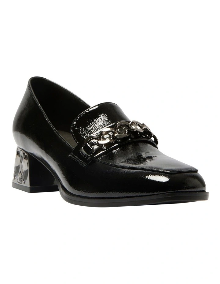 Dante Heeled Loafers in Black Patent Leather