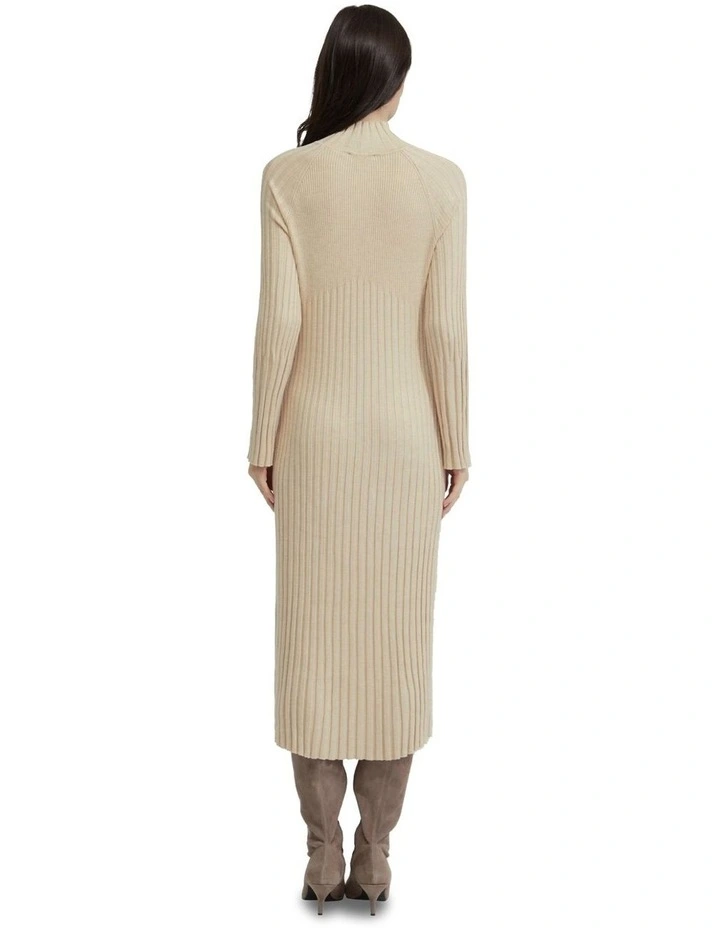 Libby Knitted Dress in Bone