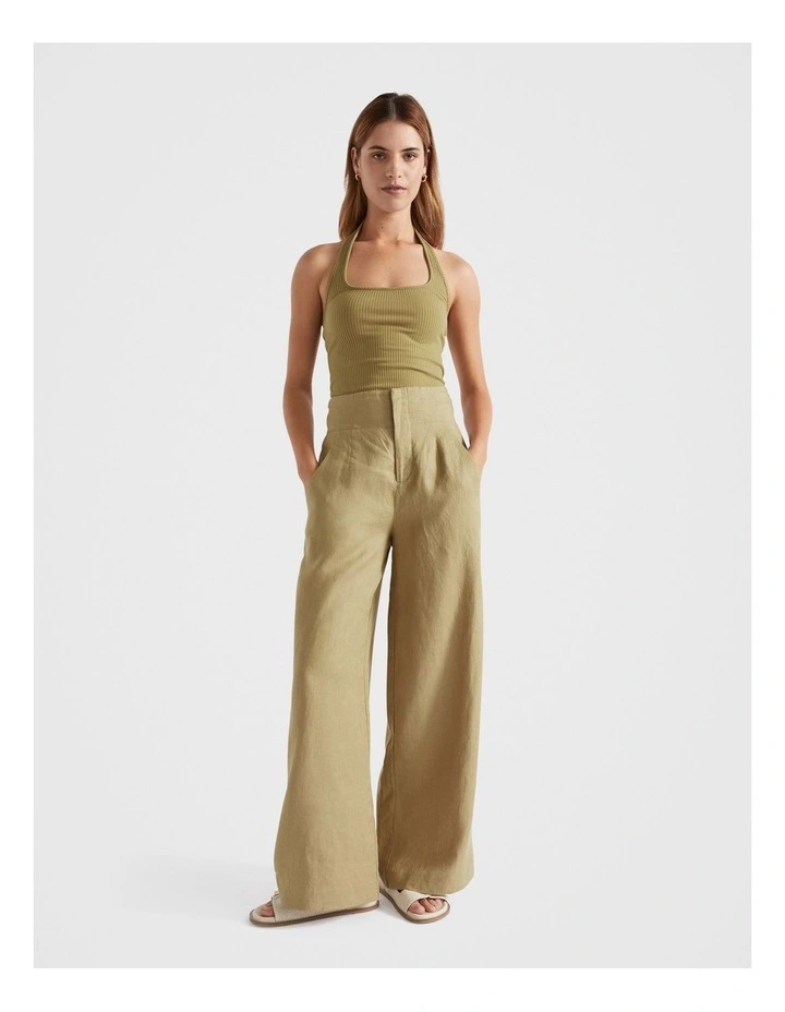 Halter Rib Tank in Pistachio