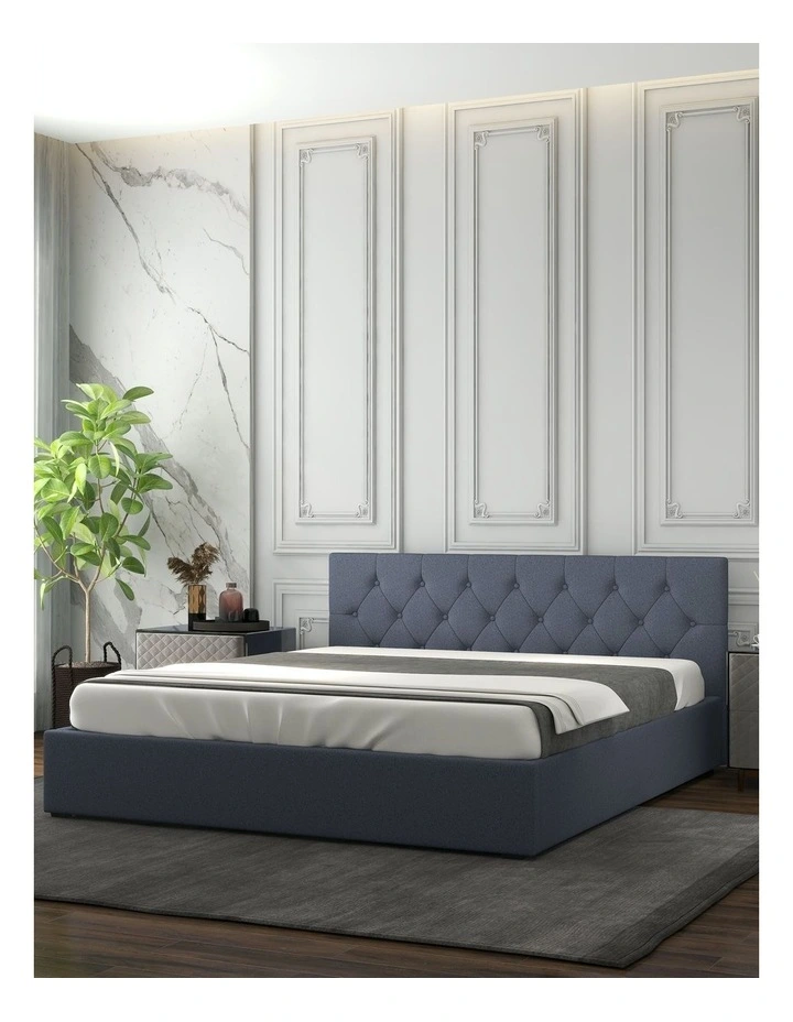 Milano Capri Luxury Gas Lift Storage Bed Frame With Headboard Charcoal