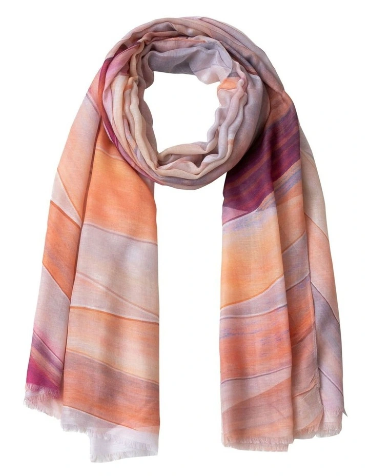 Swirls Scarf in Orange