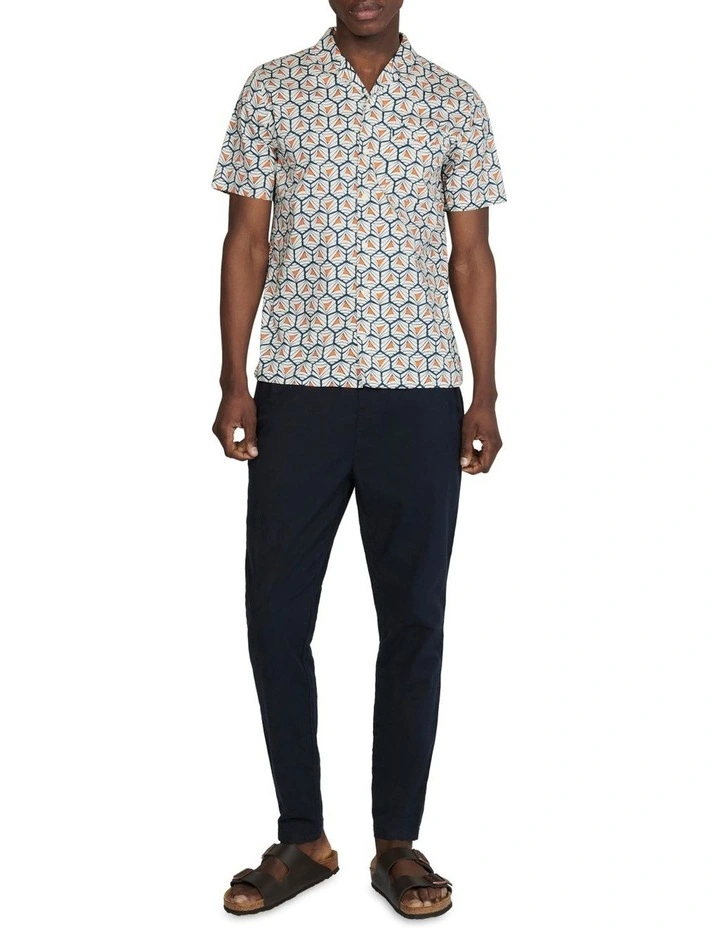 Trostol Resort Short Sleeve Shirt in Mandarin Orange