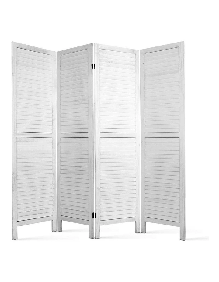 4 Panel Room Divider Screen Louver 163x170cm in White