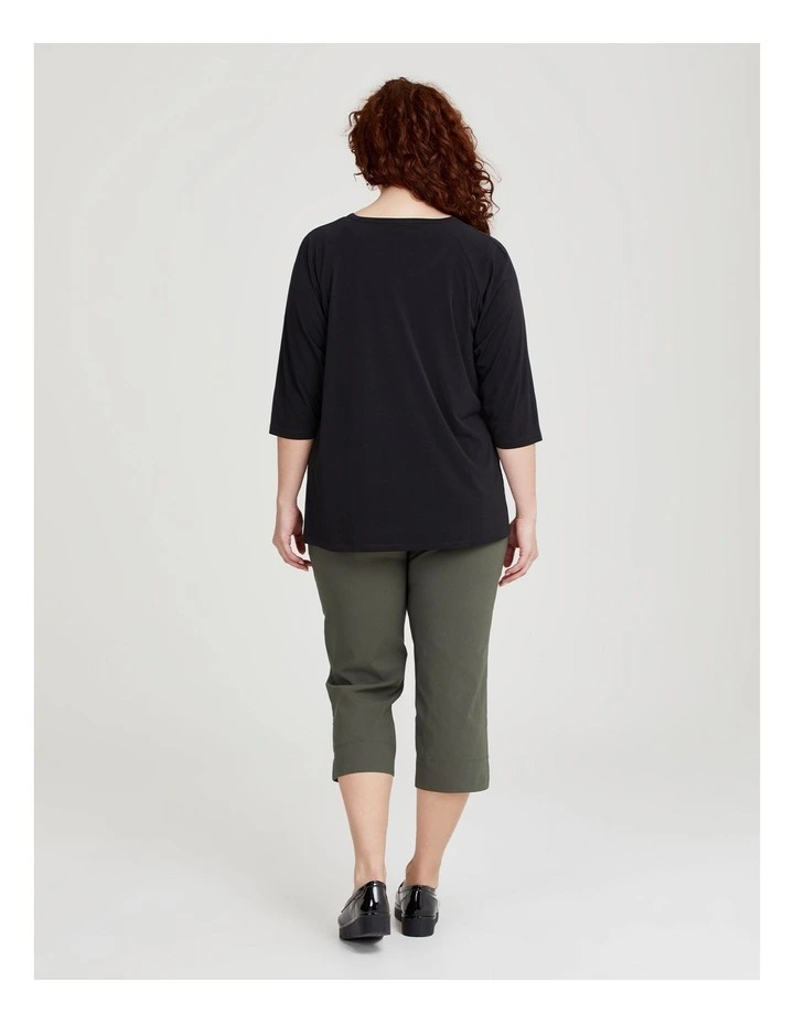 Front Spliced Top in Black/Print
