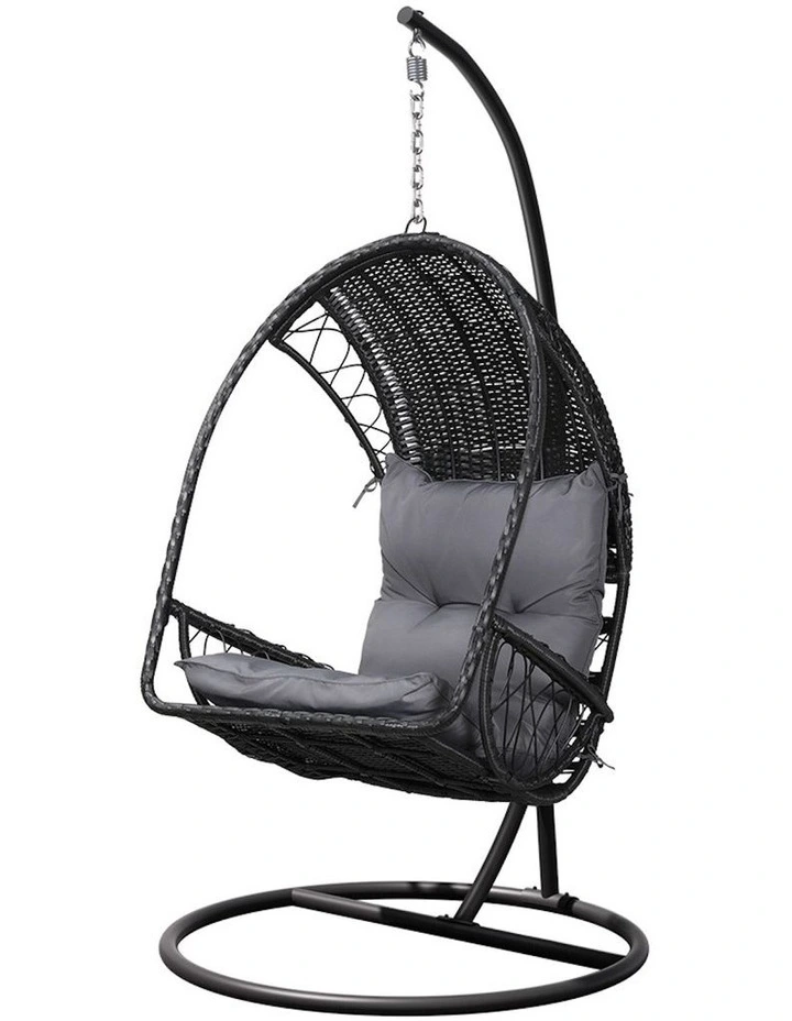 Egg Swing Pod Stand Chair in Black