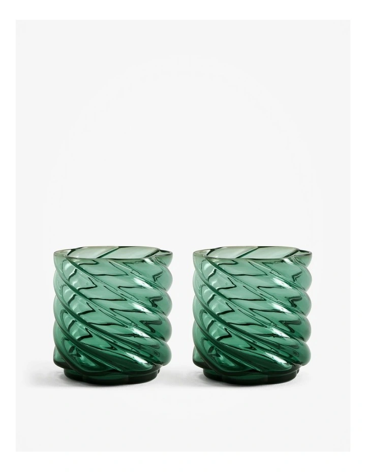 George Cocktail Glass Set Of 2 in Forest Green