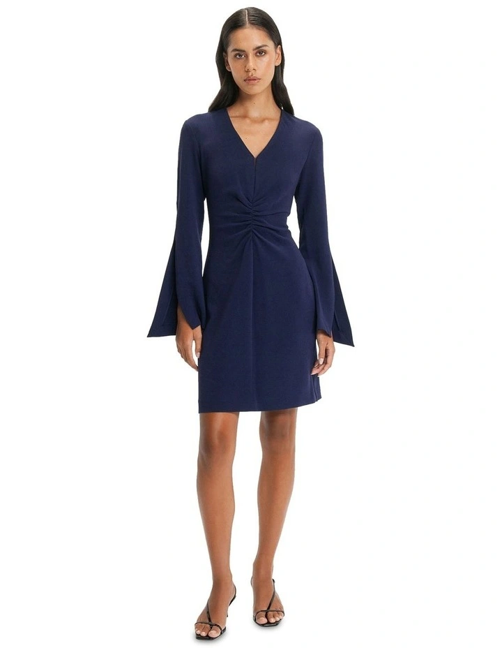 Gathered Mini Dress in Violet