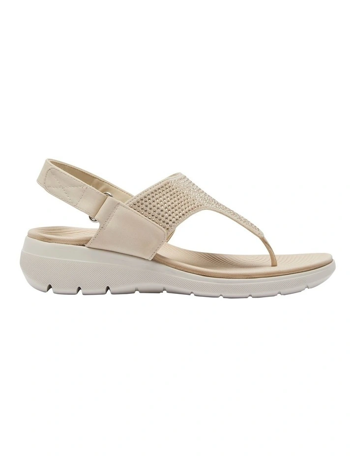 Lantern Sandals in Beige Diamante