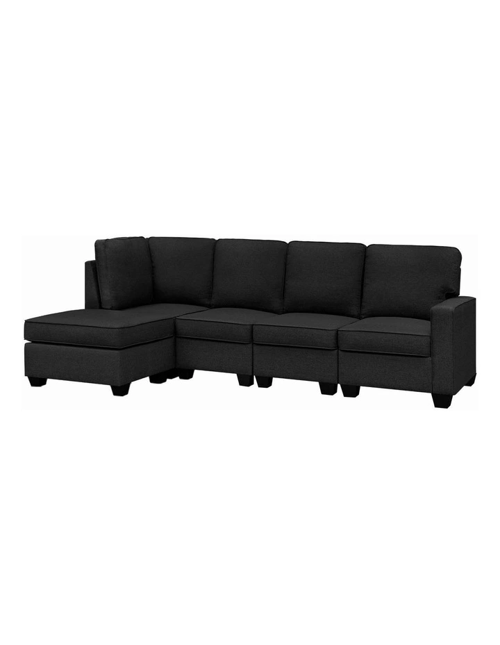 Modular Sofa 5 Seater Chaise Set in Dark Grey