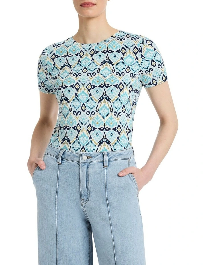 Ramona Bamboo Tee in Mint Multi